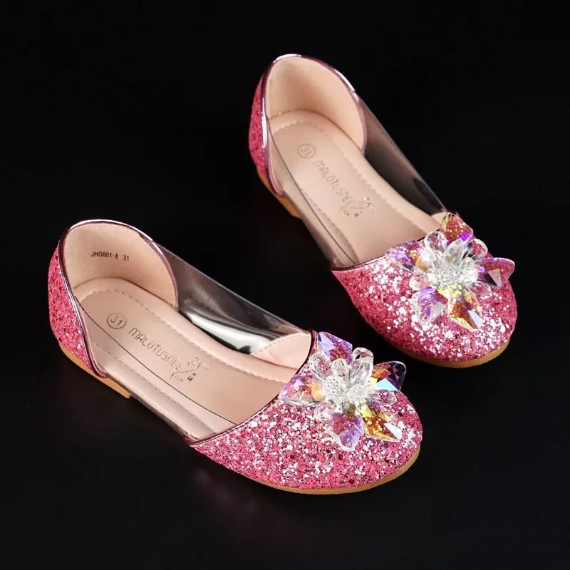 Туфли для девочек на плоской подошве с кристаллами и блестками|girls mary jane shoes|kids party
