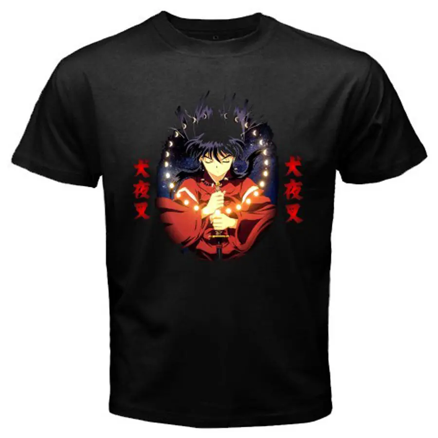 Новый INUYASHA Аниме Манга Япония мультфильм для мужчин черный футболка размеры