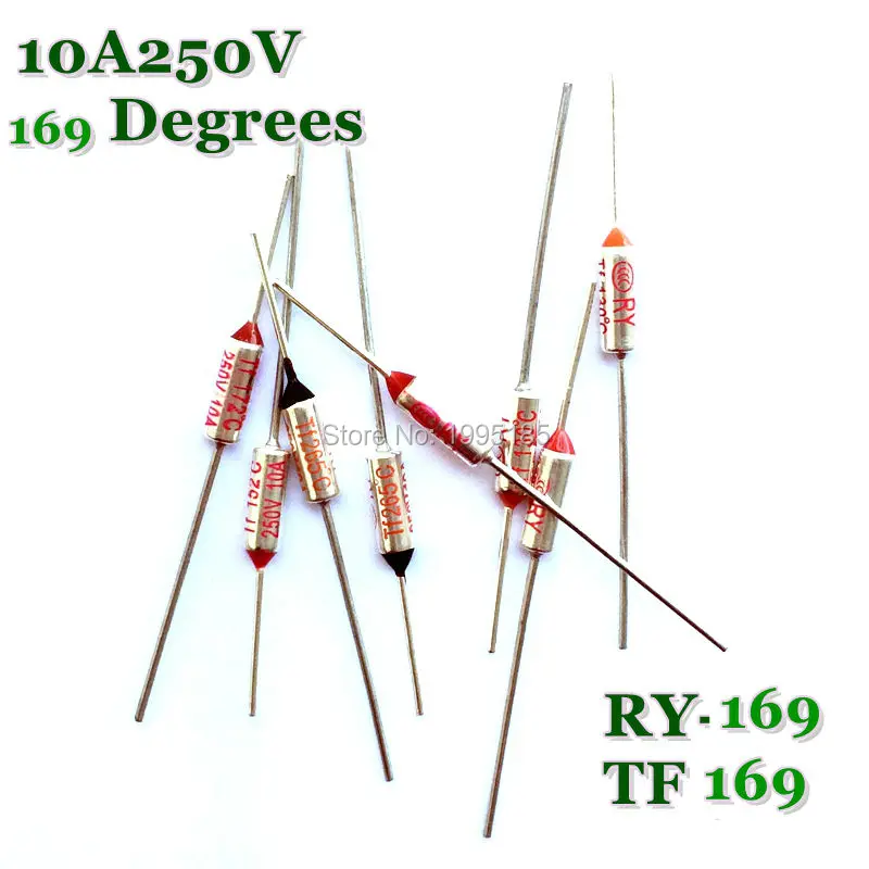 RY 10 шт./лот Новый Micro тепловой предохранитель 10A250V 169 градусов Tf C мини