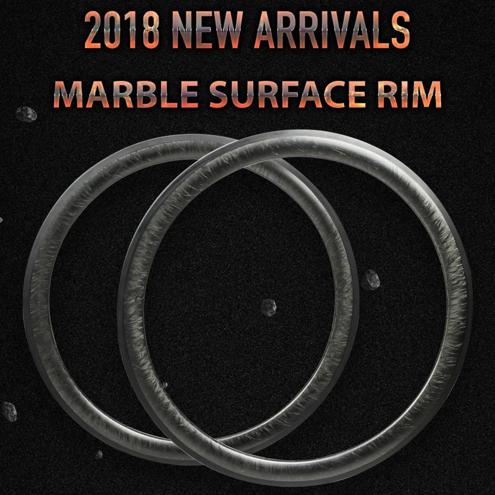 

Marble Surface 47mm Carbon Rim Basalt brake surface 27mm Wider Aero rims Tubeless Ready No Painting For 700c Road Bike