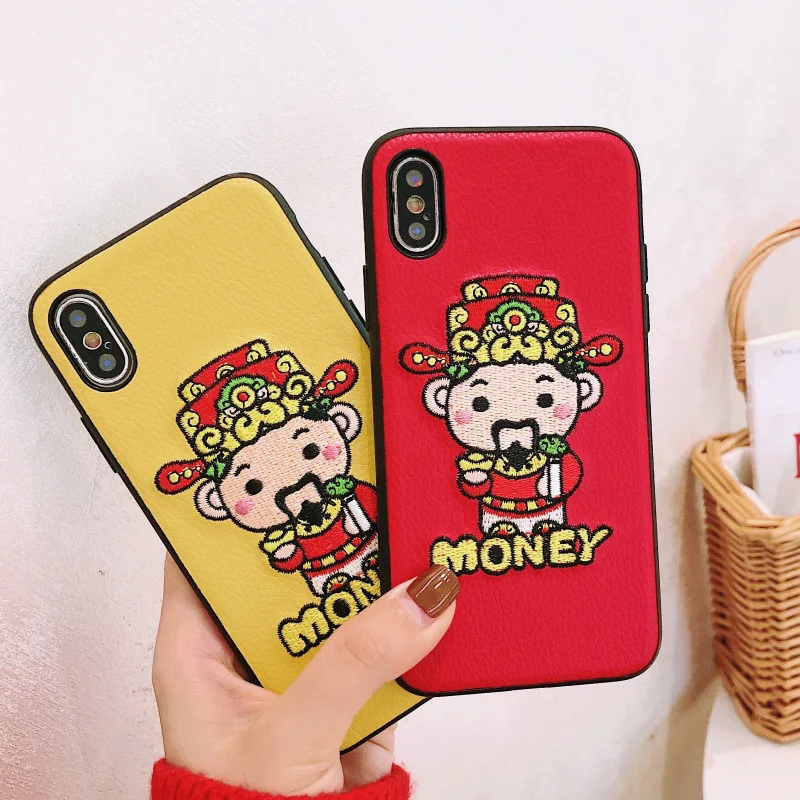 Чехол Mzxtby в китайском новогоднем стиле с вышивкой для iphone 6 6s 7 8 plus X Xr Xs max защитный