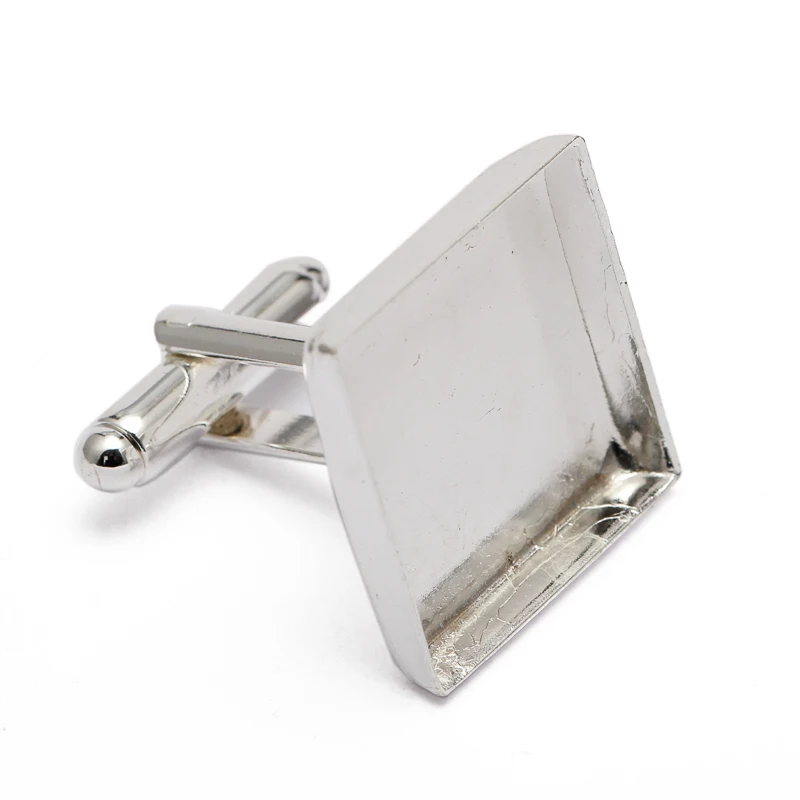

10pcs/lot 16/18/20mm Cufflinks Setting Blank Base Square Cufflinks Cabochon base Tray DIY Cufflink Clothes Accessories