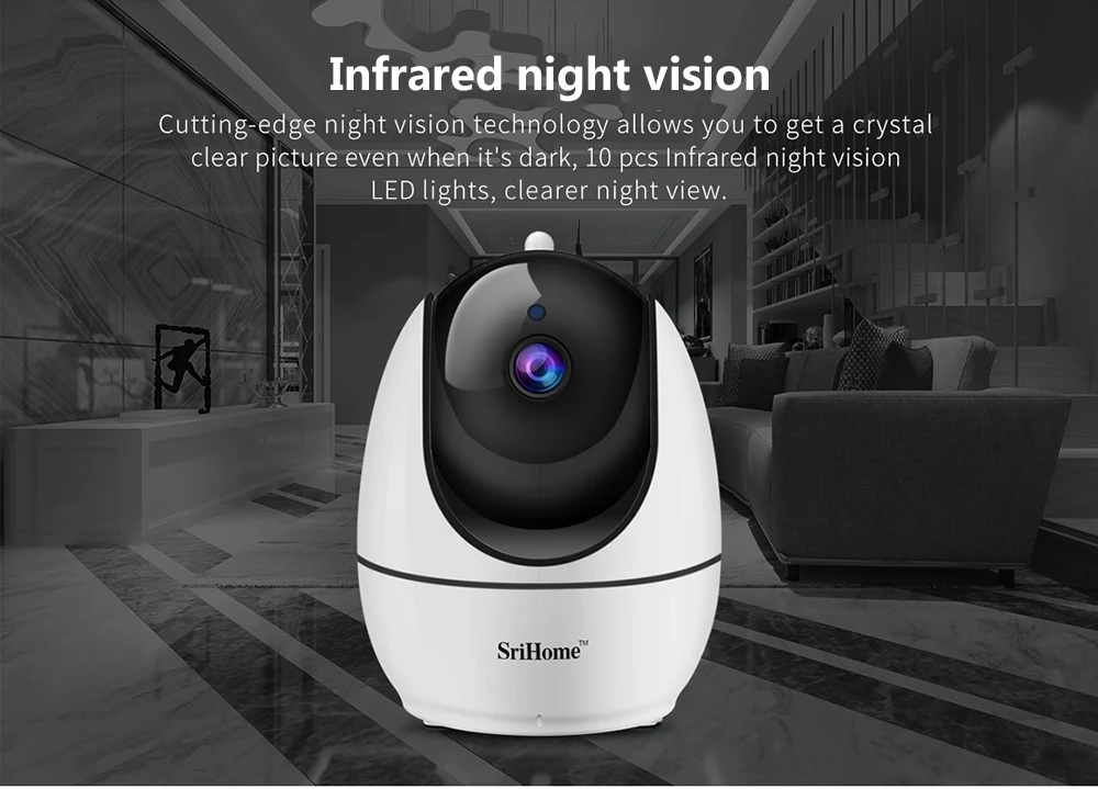 SriHome SH026 WiFi IP камера 1080P беспроводная камера безопасности камера наблюдения для детей/пожилых/домашних животных домашняя HD 2,4G умная камера