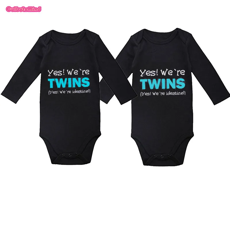 yes we are twins Culbutomind копия и набор пасты из 2 предметов, боди для малышей, одежда для детей 0-12 месяцев, детские подарки для близнецов - Цвет: yes we are twins