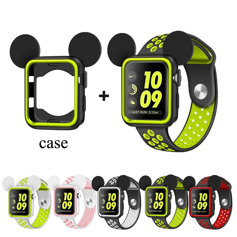 Спортивный силиконовый чехол для часов + ремешок Apple Watch Band 42 мм 38 Iwatch 3 2 1 сменный