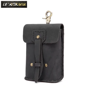 Мужская кожаная сумка Crazy Horse, Повседневная маленькая поясная сумка с крючком, поясная сумка, чехол для сигарет 5 дюймов, сумка для телефона 816b