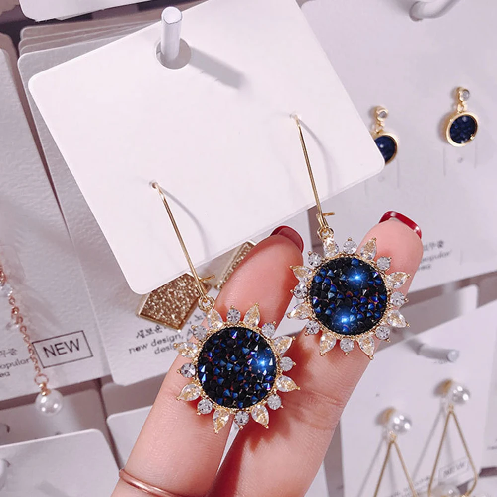 Роскошные женские серьги с подвеской в виде подсолнуха|Серьги-подвески| |