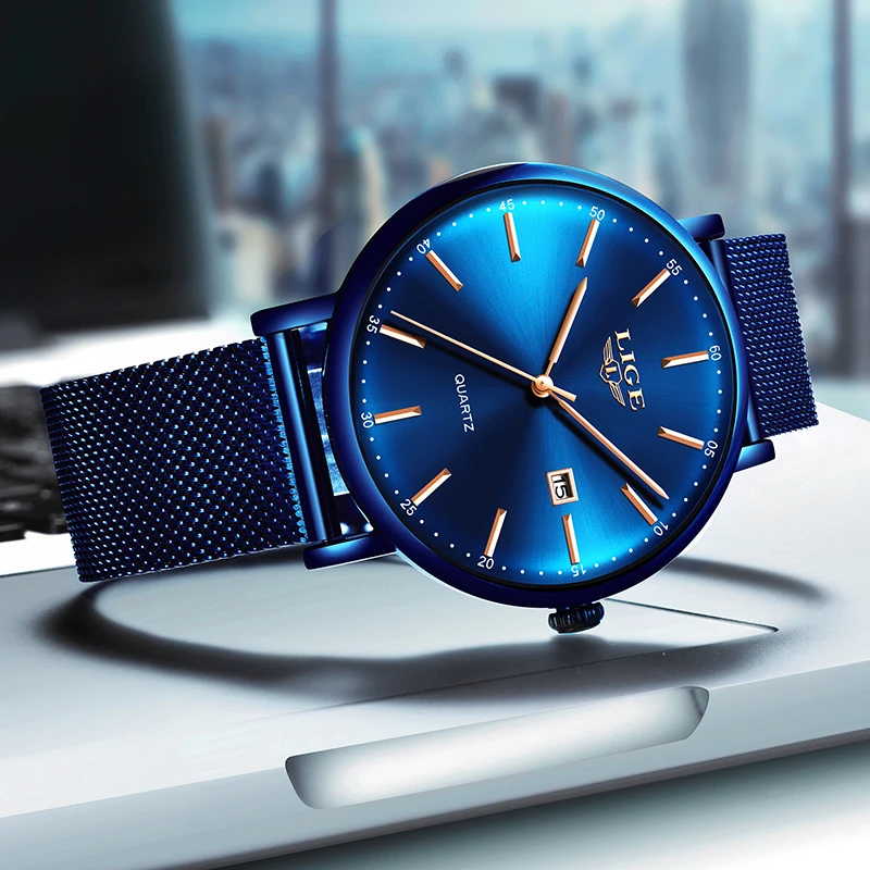 LIGE для женщин часы лучший бренд класса люкс Мода Ультра тонкий наручные с