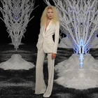 Смокинг женский с отворотом и шалью, на одной пуговице