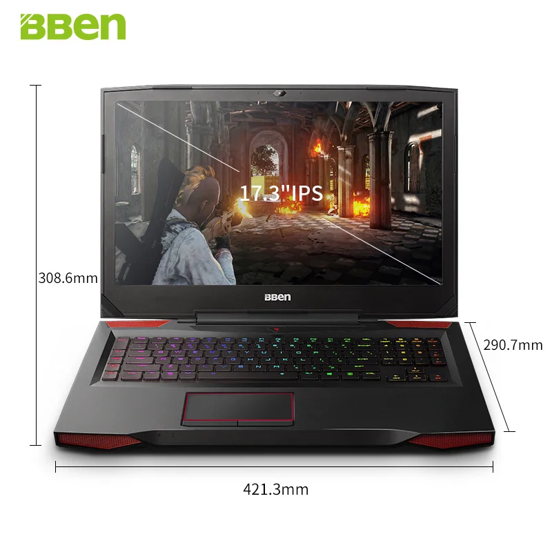 BBEN G17 игровой компьютер 17,3 дюймов Windows10 Intel I7 7700HQ 8 ram 128G SSD 1 ТБ HDD Nvidia GDDR5 6G ram FHD клавиатура с подсветкой