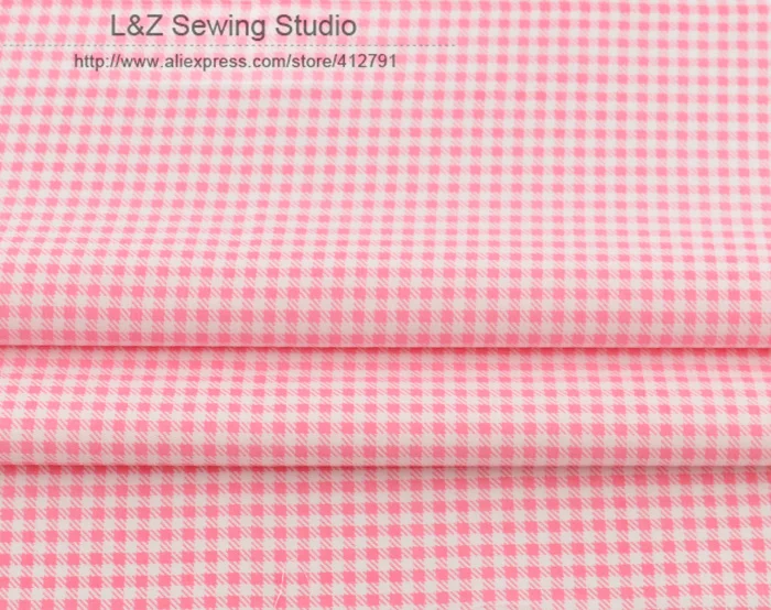 50cmx160cm/piece pink check cotton fabric kids curtains tissu sewing telas patchwork cloth quilting tilda|curtain hanger|quilt packagequilted