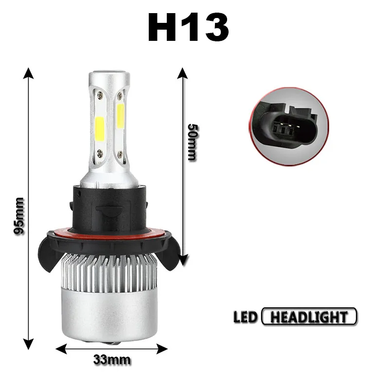 TF30 2 шт. S2 светодиодный фары ламп Conversion Kit огни 72W фары для 8000LM H1 H3 H4 H7 H8 H11 HB3 HB4 Авто COB фар автомобиля 6500K