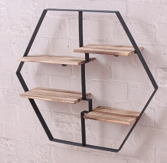 wood color Домашний декор деревянные ретро стеллажи для хранения подвесной Декор коробка для хранения цветочный горшок дом стеллаж для хранения Настенные фигурки дисплей полки - Цвет: wood color