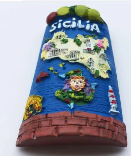 Сицилия Италия креативная сувенирная карта Магнитная Наклейка на холодильник