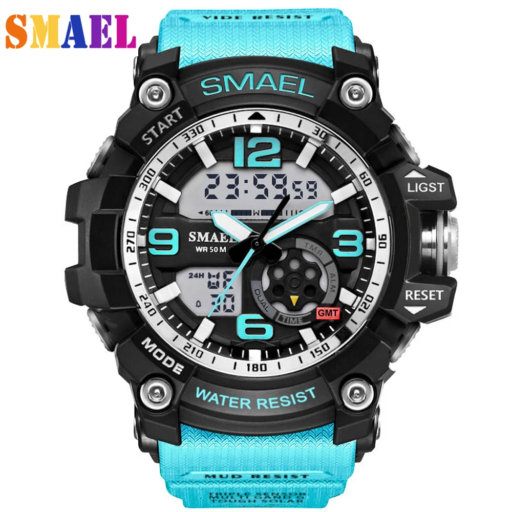 Мужские многофункциональные часы с цифровым светодиодом спортивные