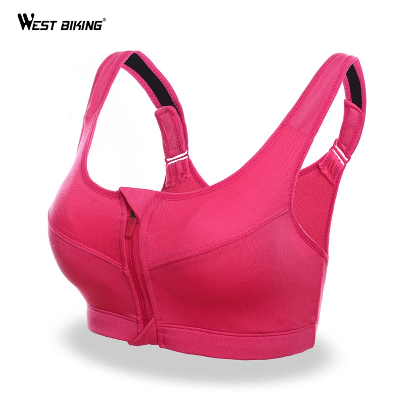 Спортивный бюстгальтер WEST BIKING с эффектом пуш ап на молнии спереди для бега йоги