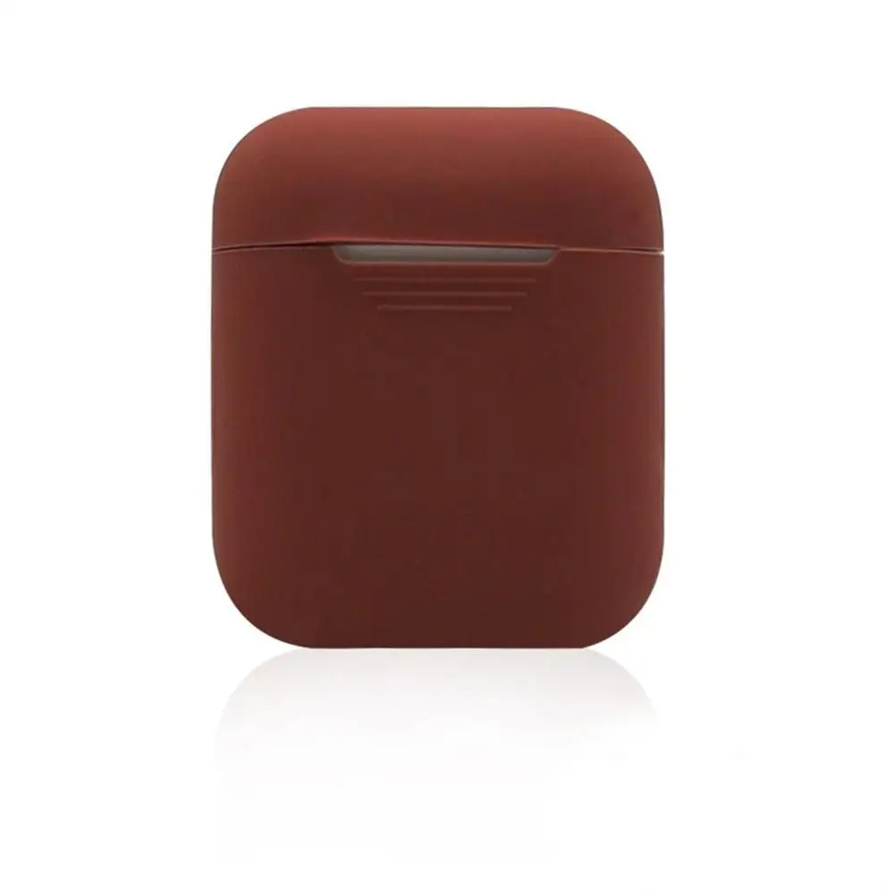 Мягкий силиконовый чехол, наушники для Apple Airpods, чехол, Bluetooth, беспроводные наушники, защитный чехол, коробка для Air Pods, наушники, сумка - Цвет: Коричневый
