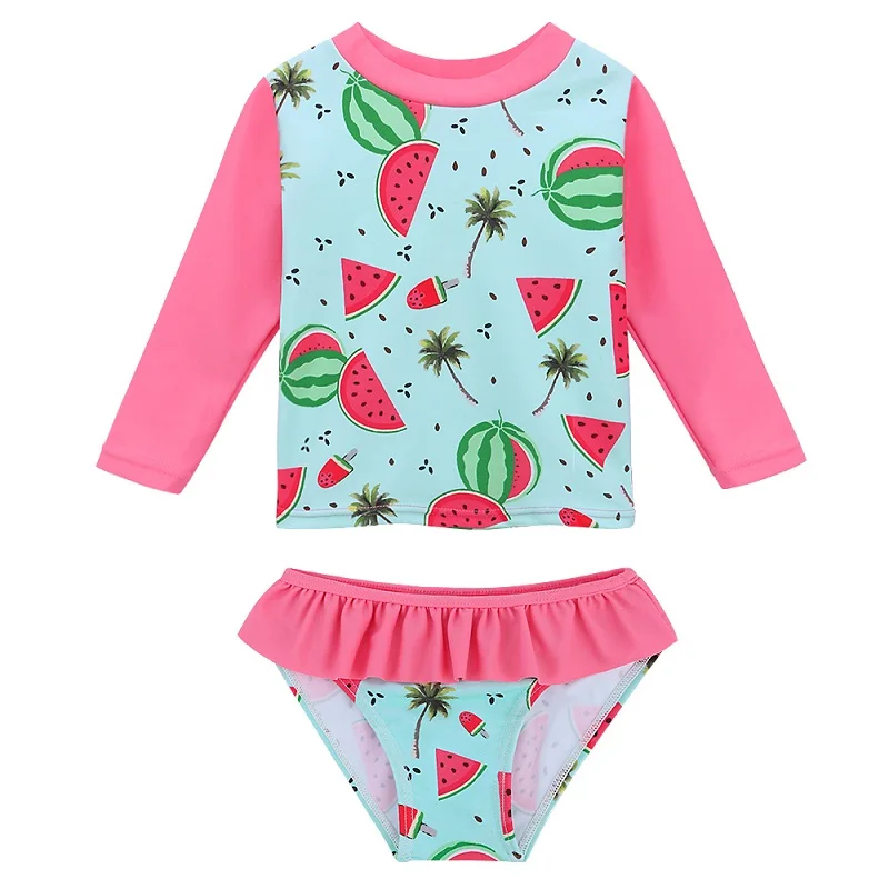 S279 WatermelonLong BAOHULU/ слитный купальник для маленьких мальчиков с молнией и машинкой, хлопковый купальный костюм с УФ-защитой UPF50+ купальный костюм детский купальный костюм для мальчиков - Цвет: S279 WatermelonLong