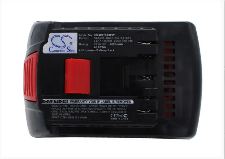 Аккумулятор Cameron Sino 2600 мАч для BOSCH 17618 3601H61S10 CCS180 CRS180B GDR 18 V-LI 2 607 336 091 BAT610G |