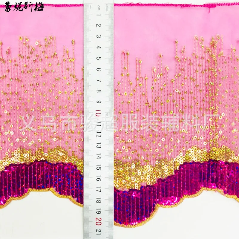 1 ярд роза блестки ткань искусственная вышивка украшение шитье ремесла кукольный