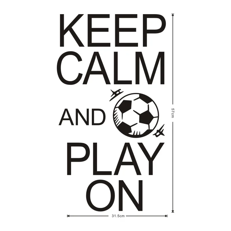 Сохраняйте спокойствие и играйте в футбол Настенная Наклейка с рисунком