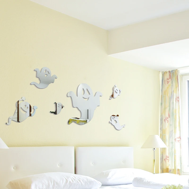 Настенная 3D Наклейка На Хэллоуин Зеркальная для детской комнаты праздничная