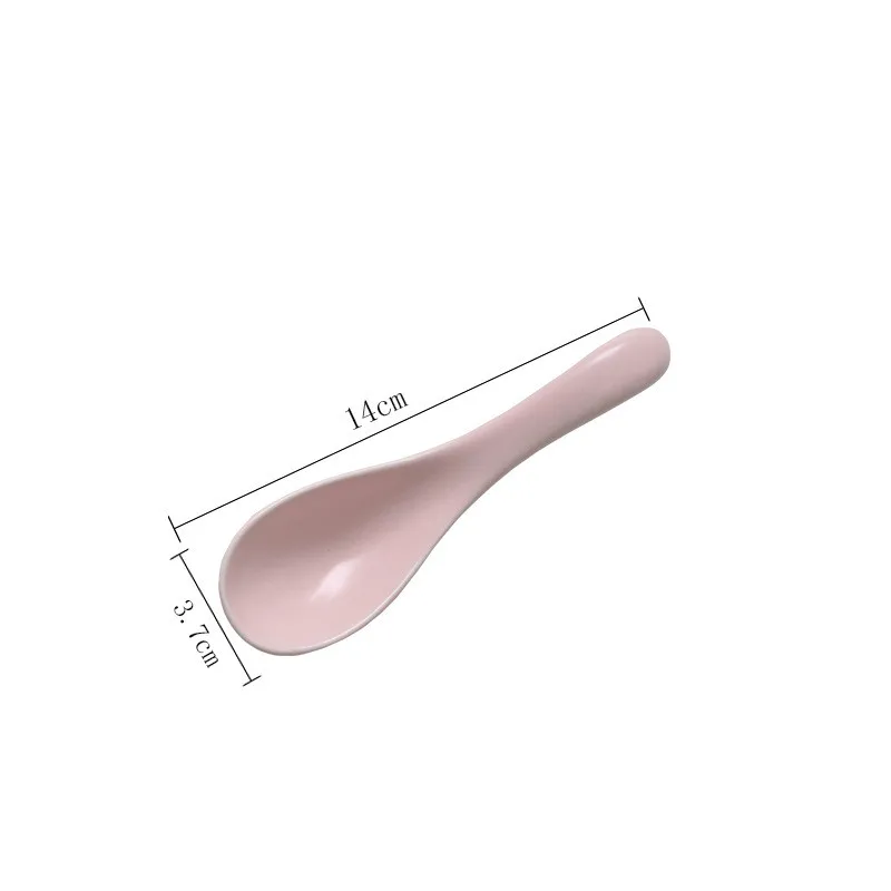 Spoon Твердый розовый керамический лист золотой край живопись фарфоровая чаша тарелка ложка посуда набор Западная разделочная доска тарелки для закуски тарелка - Цвет: Spoon