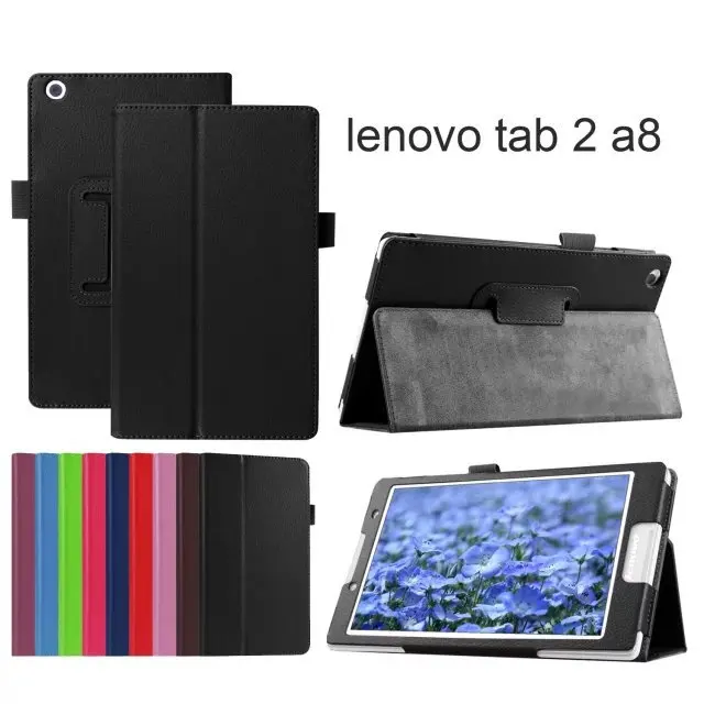 Тонкий 2-folder Folio Stand из искусственной кожи защитный чехол для Lenovo Tab 2 A8 планшета с