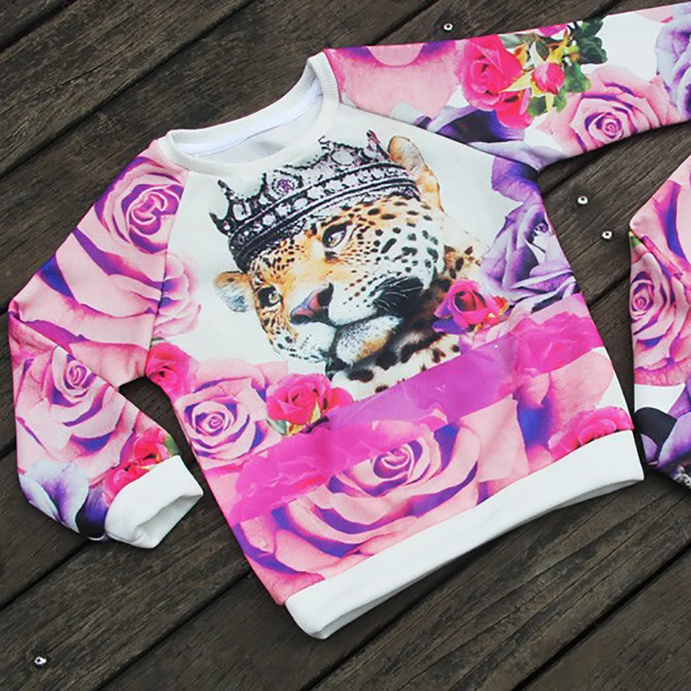 Новый модный новый эксклюзивный наряд комплекты с розой для милых детей Топ