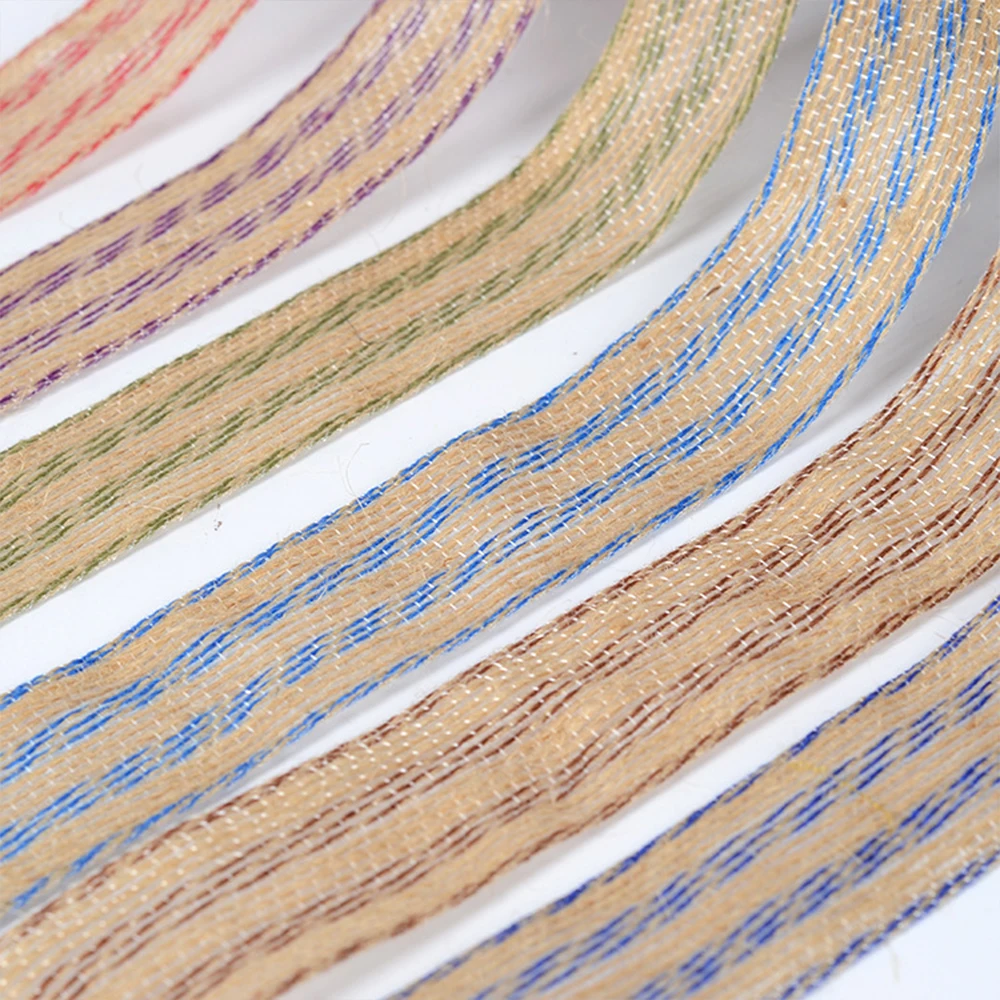 Xugar 2.8cm Fish Silk Linen Ribbon Cable Tie Bouquet Craft Gift Box Packet Ribbon for Clothing Shoes Hats Decoration Accessories