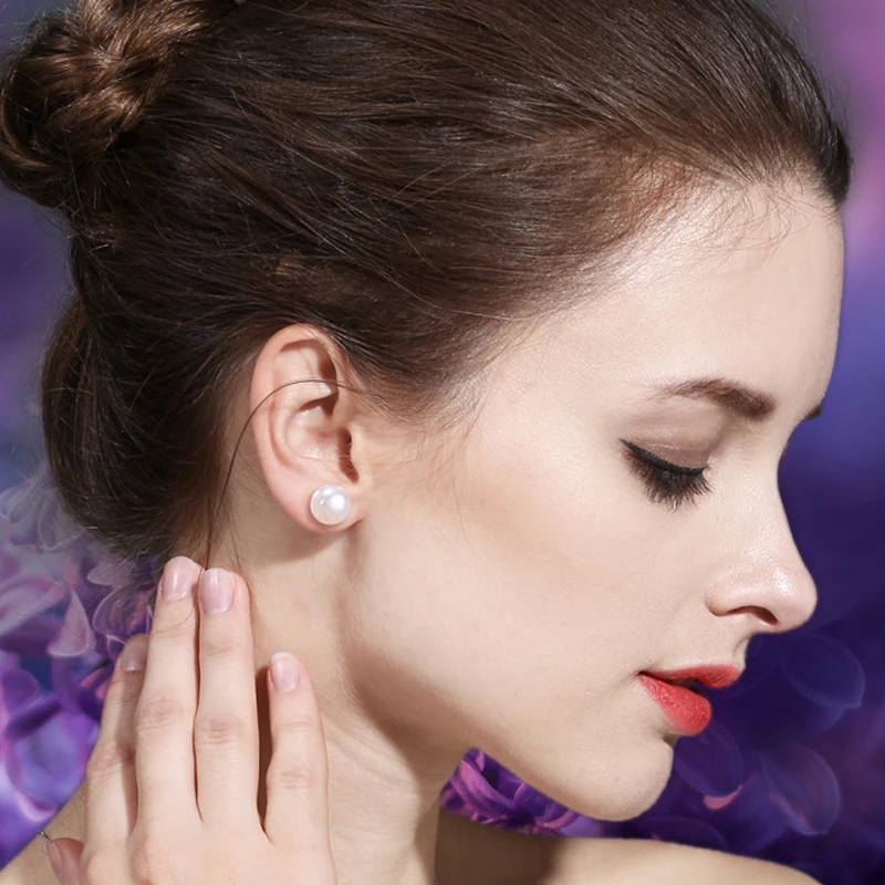 Серьги FENASY из 18 каратного золота 10 11 мм жемчужные украшения классические серьги