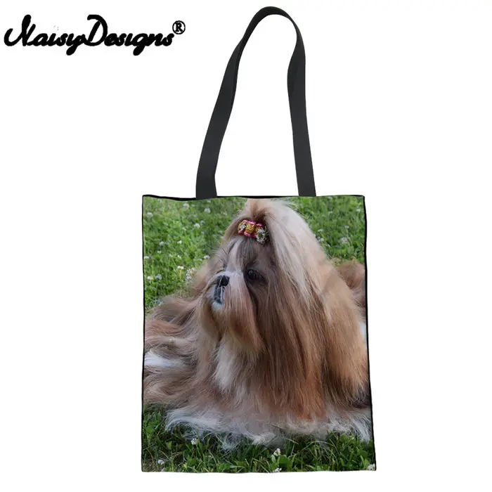 LMF3513Z22 Бесшумная дизайнерская женская сумка для покупок Shih Tzu Dog с принтом, женская сумка-тоут, сумочка для покупок, женская сумка через плечо, Kawaii, школьные сумки для детей - Цвет: LMF3513Z22