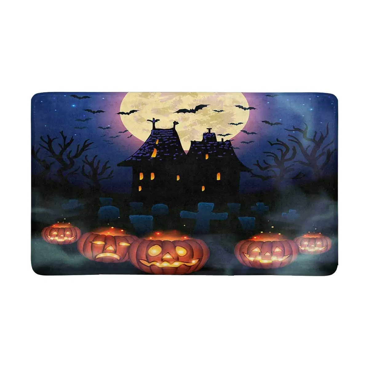 Halloween Wicked House Pumpkins Front Door Mat Welcome Doormat Home Indoor Entrance Kitchen Patio | Дом и сад