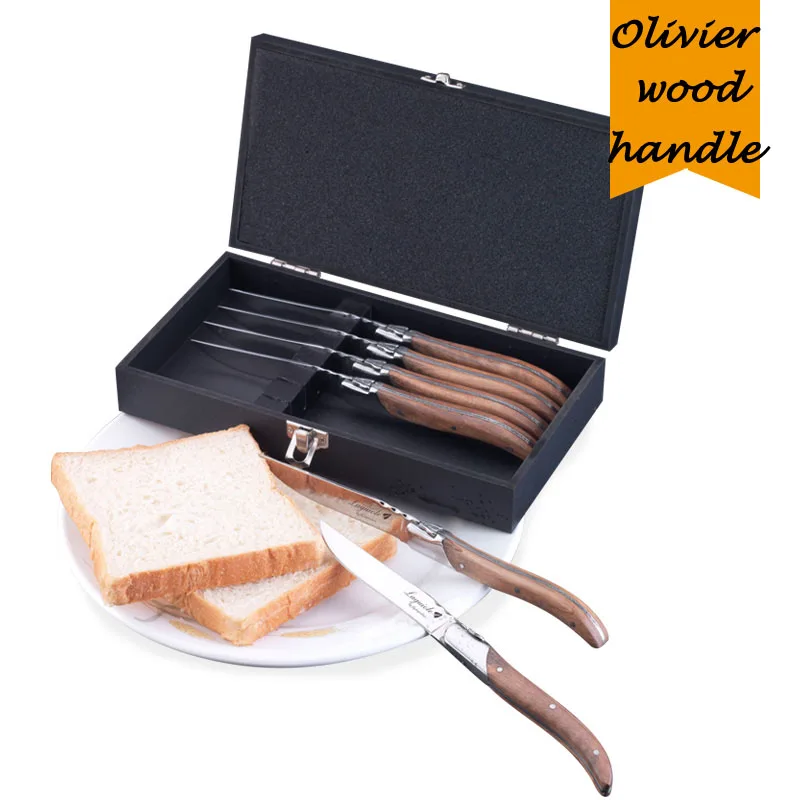 Стейк нож из нержавеющей стали 8 7 дюйма 6 шт. Оливье стиль Laguiole столовые приборы в