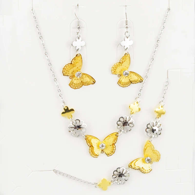 Набор украшений с кристаллами для женщин и девочек ювелирные наборы бабочками