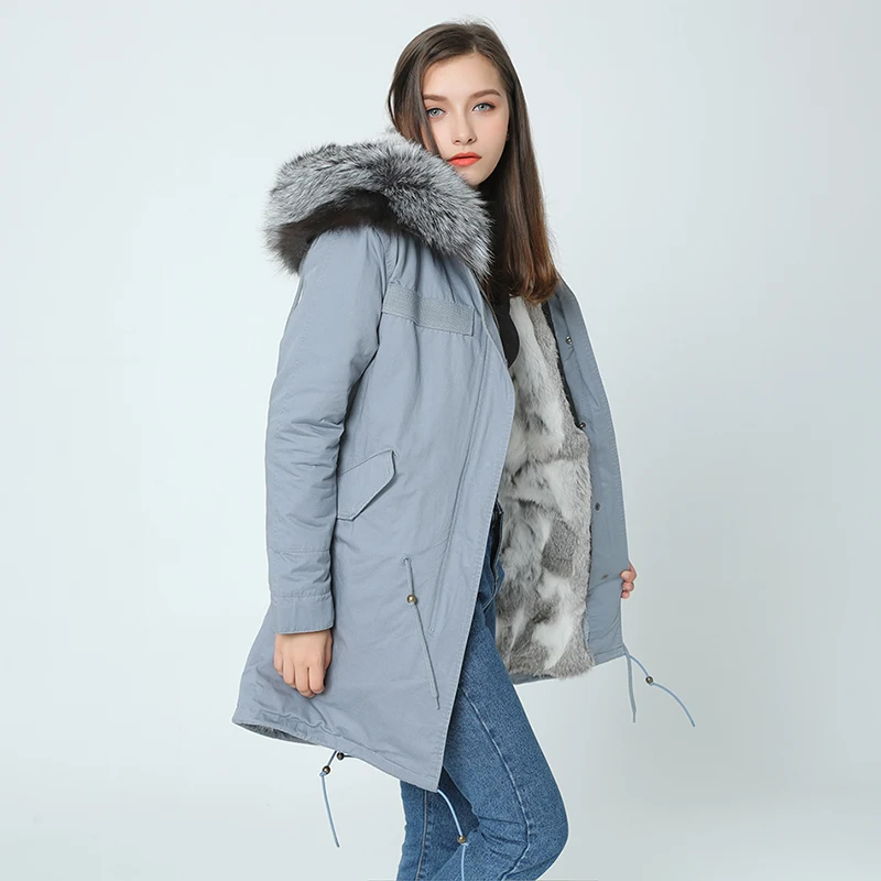 Женская Камуфляжная парка OFTBUY длинная теплая с капюшоном и воротником из