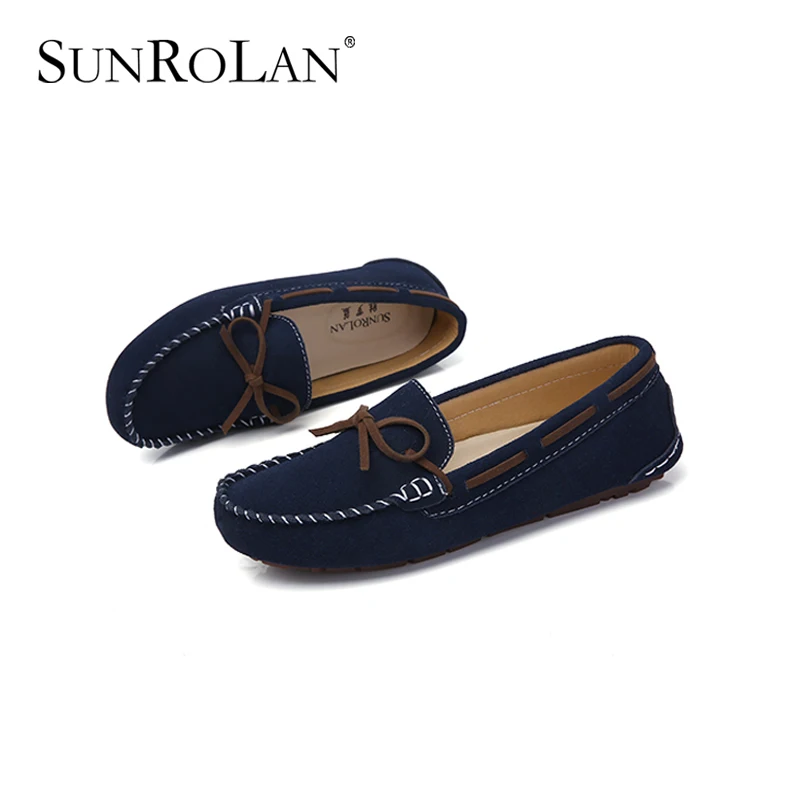 SUNROLAN/2017 г. весна Для женщин замшевые Лоферы для Slip-On дамские Мокасины Удобная