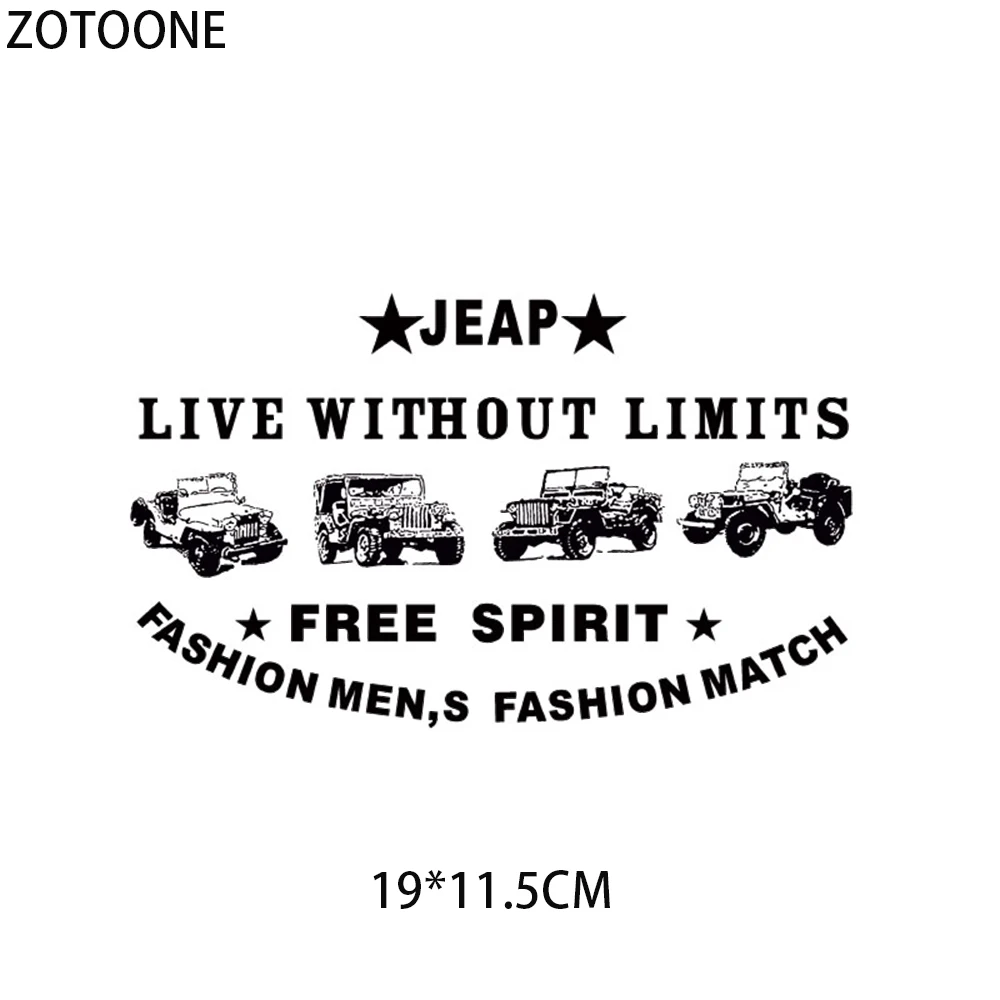 Нашивки ZOTOONE с надписью Free Spirit для одежды нашивка Jeap Термотрансферная аппликация