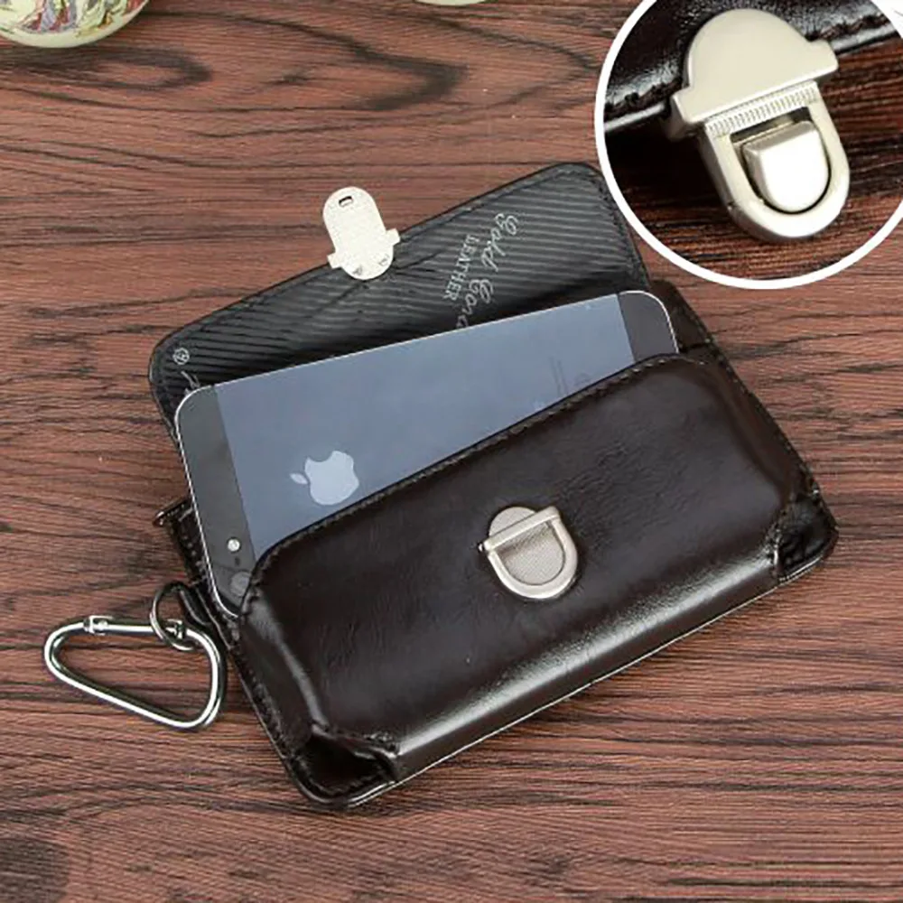 Мужской поясной чехол из натуральной воловьей кожи винтажная Дорожная сумка