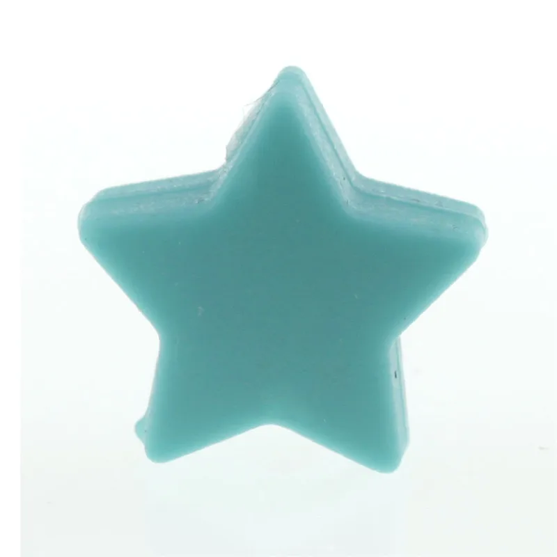 08Turquoise 50 шт. звезда пищевого класса Силиконовые бусы для прорезывания зубов кулон 15 мм детский силиконовый Прорезыватель бусины для Diy прорезиненное Силиконовое ожерелье - Цвет: 08Turquoise