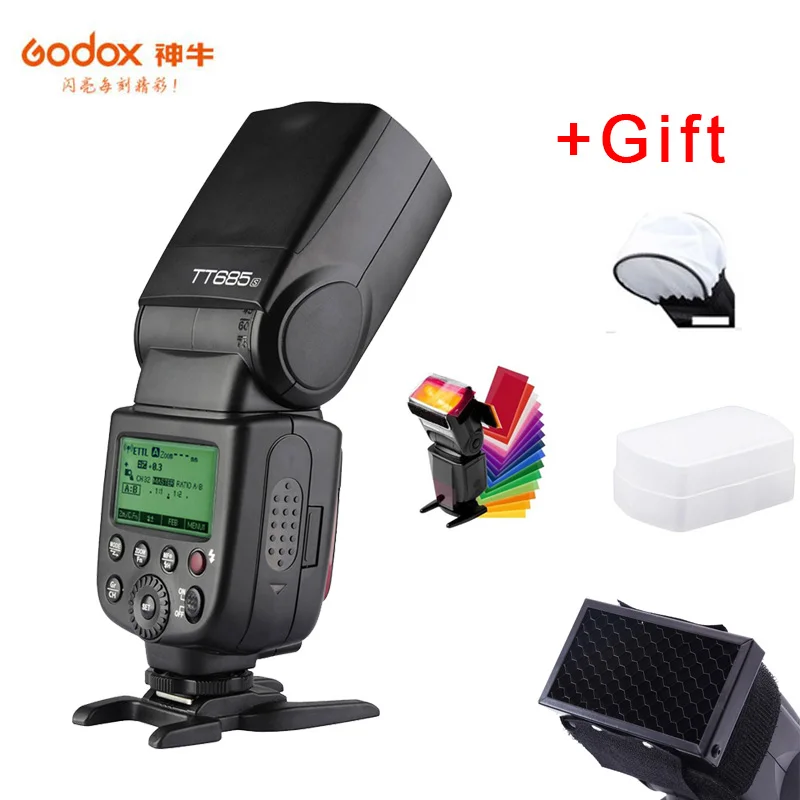 

Вспышка Godox TT685O 2,4G HSS 1/8000s TTL II GN60 для камеры Speedlite + триггер для фототрансмиттера + софтбокс для Panasonic Olympus