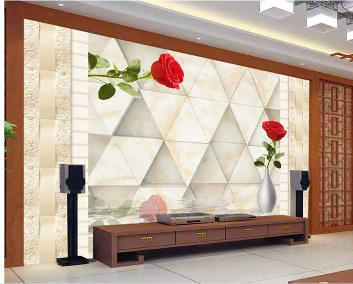 3d обои для комнаты в европейском стиле 3D стерео римская Роза гостиная роспись
