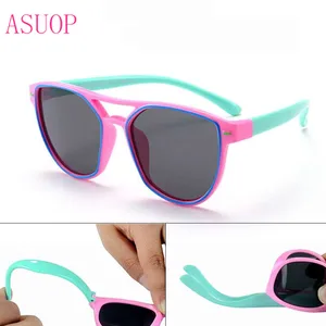 Солнцезащитные очки-авиаторы детские, поляризационные, силикон, UV400, классические, в стиле ретро, мягкие, 2019