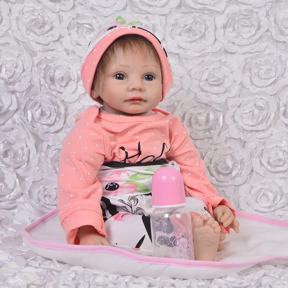 Мода 55 см Reborn Toy мягкий силиконовый пупсик для девочки 22 ''реалистичные Baby Doll