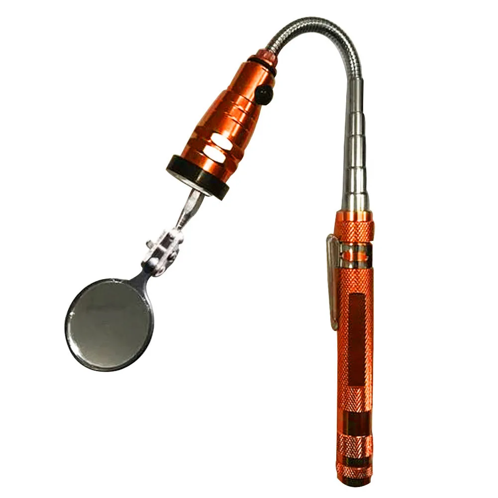 Портативное телескопическое зеркало для осмотра LED освещенные инструменты