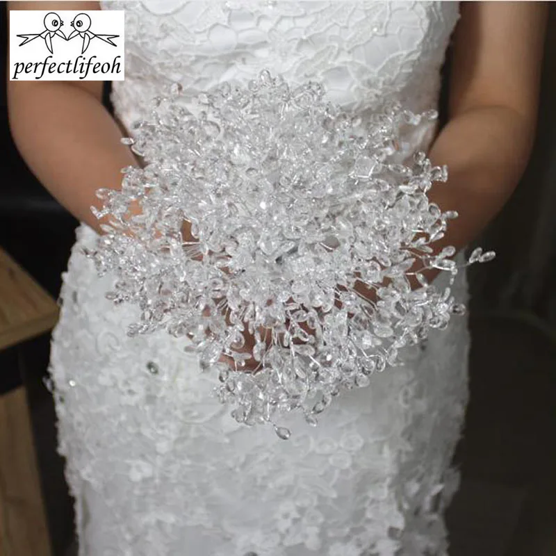 Perfectlifeoh свадебный букет для невесты Свадебный бутик с кристаллами рук|bridal wedding