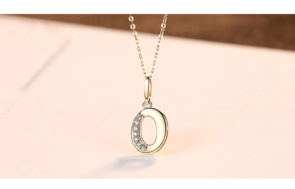Gem& Time ожерелья с буквой Алфавит начальные подвески ожерелье для женщин 14 к Желтое золото хорошее ювелирное изделие Collier De Ouro Pur N14120