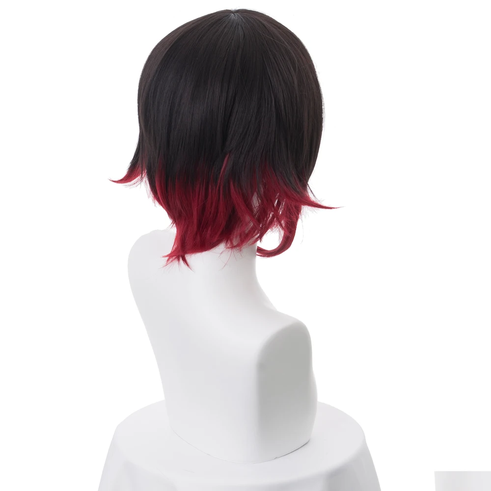 RWBY Ruby розовый парик короткие красные прямые волосы термостойкие синтетические