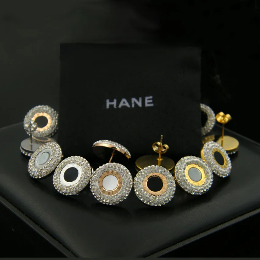 Бесплатная Доставка 2017 женская Мода из нержавеющей стали Глины камень серьги