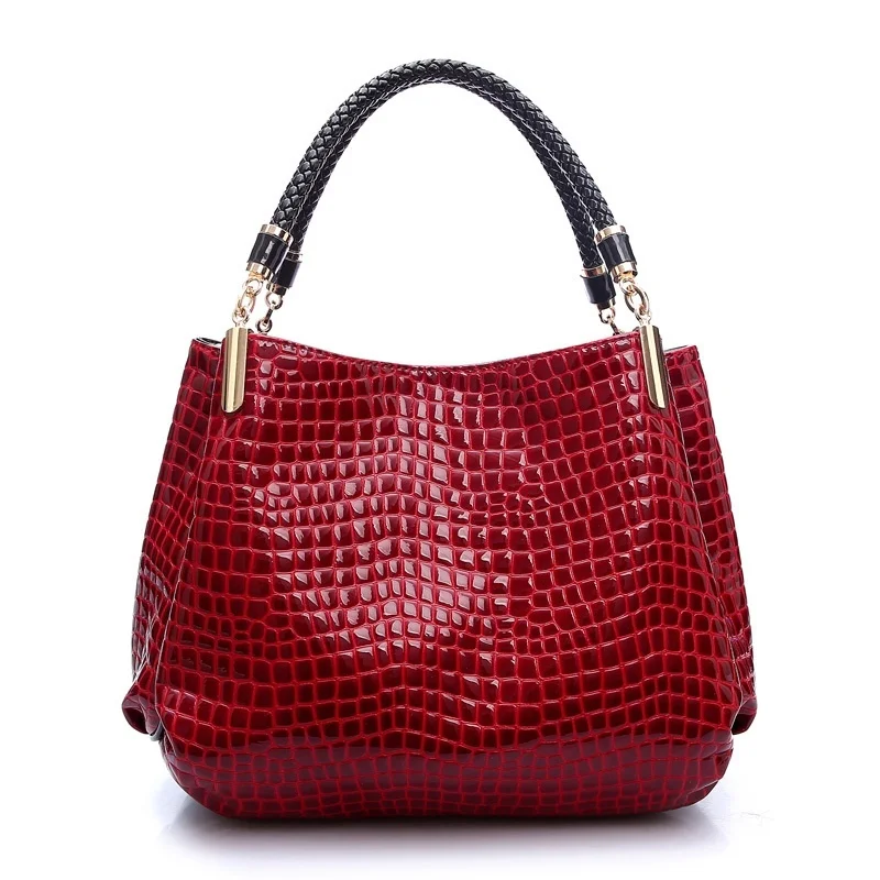 Крокодиловые черные кожаные сумки женские feminina dollar магазин онлайн сумочки|bag women